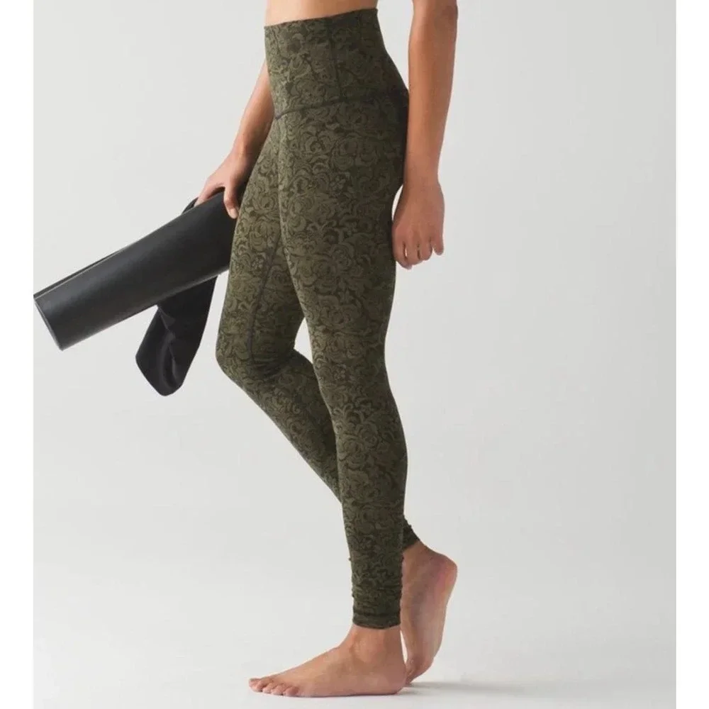 Lululemon Women’s Size 4 Green Pencil Lace Wunder Under Leggings
